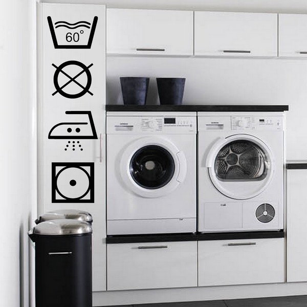 Exemple de stickers muraux: Sigles de Lavage